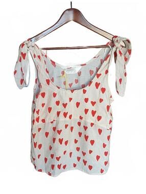 NWT Compania Fantastica Hearts Tank with Tie Detail Medium